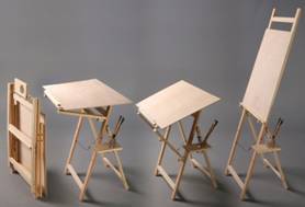 Molbertas-stalas  tapybai,mokyklinis su plansetu | aukštis 170cm, plotis  50cm.<br>
Planšetės  50cm x 70cm